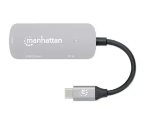 Manhattan USB-C-zu-HDMI-Adapter 3-in-1, silber / Adapter / 4K 30Hz / USB-A 3.2 Gen1 / PD 100 W