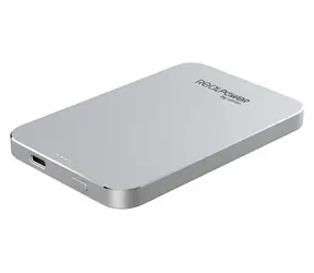 RealPower PB-5000 MAG silber / MagSafe Powerbank / 5000 mAh / Kabelloses Laden 15 W / USB-C