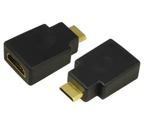 LogiLink Adapter Mini-HDMI (M) - HDMI (F) schwarz / Adapter / 8,16 Gbit/s / vergoldete Anschlüsse