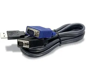 Trendnet KVM-Kabel USB-VGA schwarz / Kabel / 2x HD15 + USB 1.1 / 3 m
