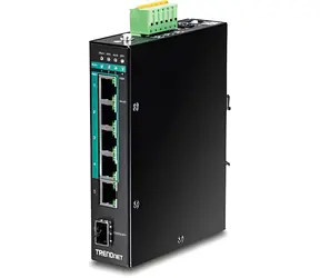 Trendnet TI-PG541i / Switch / 6- Port Gigabit PoE+ / Managed L2+ / 120 W / DIN-Schiene