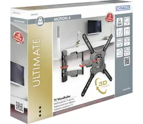 Schwaiger MOTION 4 schwarz / TV-Wandhalterung / 23" - 75" / VESA 400x300 / max. 35 kg / neigbar, drehbar, ausziehbar
