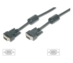 VGA-Kabel Equip /Stecker schwarz / Anschlusskabel / 1,8 m / Ferritkern / max. 2048×1536
