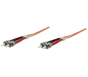 Intellinet ST/ST 1 m orange / Optisches Patchkabel / Multimode OM1 / PVC-Mantel