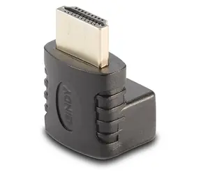 Lindy HDMI-Adapter 90° nach unten, schwarz / Adapter / HDMI (M) - HDMI (F) / vergoldete Anschlüsse / 4K UHD 60 Hz