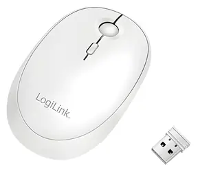 LogiLink Kabellose Maus weiß / Kabellose Maus / 800/1200/1600 DPI / Bluetooth 4.0 / 2,4 GHz