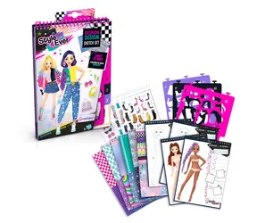 CANAL TOYS Mini- FASHION -Skizzenbuch / Kreativ-Design-Set / Schablonen und Aufkleber