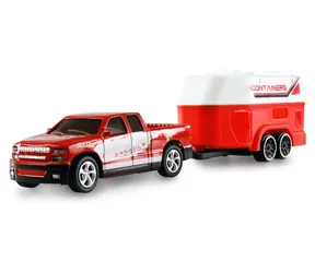 AMEWI RC Pickup Die Cast mit Wohnwagen rot / RC-Auto / 1:64 / RTR / 2,4 GHz / ab 6 Jahren