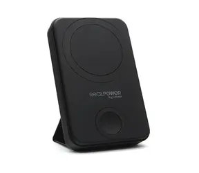 RealPower PB-10000 Mag+Watch schwarz / Powerbank 10.000 mAh / MagSafe kabelloses Laden / USB-C PD 20W