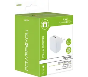 Schwaiger weiß (LAD230531) / Netzladegerät / 2x USB / 2,4 A / 12 W