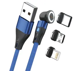 RealPower Magnetisches 3A blaues / Magnetisches Ladekabel / USB-A / 2 m / 6 Adapter