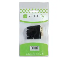 Techly IADAP-DVI-HDMI-F schwarz / Adapter / DVI-D auf HDMI / Dual Link / vergoldete Kontakte