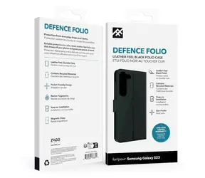 iFrogz Defence Folio Hülle für Samsung Galaxy S23, schwarz / Klapphülle / Magnetverschluss