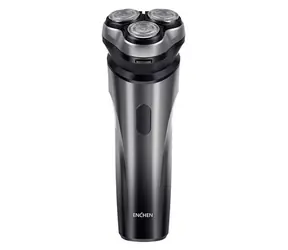 ENCHEN Blackstone Max schwarz, silber / Rasierer / 3 Scherköpfe / Nass- und Trockenrasur / USB-C / 70 Min.