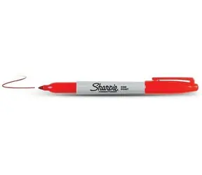 Sharpie Permanentmarker, fein, rot / Rundspitze F / 12 Stück