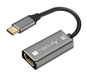 Techly USB-C auf HDMI 2.1 Adapter, schwarz/silber / Adapter / 8K 120Hz / HDR10 / 0,15 m