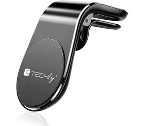 Techly I- SMART-UNILITY schwarz / Magnetische Autohalterung / Aluminium / 3,5-6,5 Zoll / Drehbar