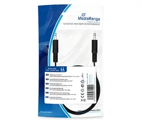 MediaRange Audiokabel 3,5-mm-Klinkenstecker-Klinkenstecker schwarz / Audiokabel / 3,5 mm - 3,5 mm / 1,5 m / vernickelte Stecker