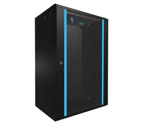 Extralink 18U 600x450 schwarz / Wandschrank / 19" / Glastür / Tragfähigkeit 300 kg