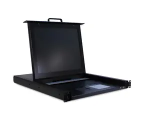 Inter-tech 1708 LED 17" schwarz / KVM-Konsole / VGA / USB, PS/2 / 8 Port / Touchpad