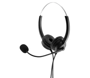 MediaRange Stereo-Headset USB 2.0, schwarz/silber / Kopfhörer mit Mikrofon / Binaural / USB-A / 2 m