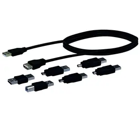 Schwaiger USB Universal Adapterset, 6-teilig, schwarz / Adapterset / USB 2.0 / 1,5 m