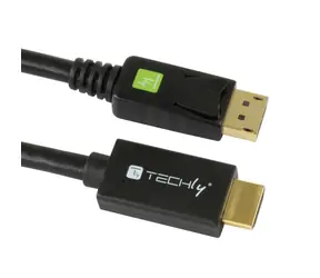 Techly DisplayPort 1.2 - HDMI Kabel schwarz / DisplayPort - HDMI / 1 m / 10 Bit / 1080p