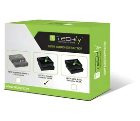 Techly IDATA-HDMI-EA74K schwarz / HDMI-Audio-Extraktor / LPCM 7.1 / 4K UHD / 3D / HDCP