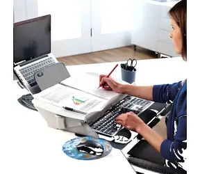 Fellowes Easy Glide, schwarz/grau / Dokumentenhalter / verstellbarer Winkel 7,5-37,5° / bis 5 kg / A4, A3