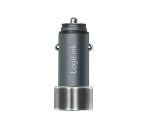 LogiLink Kfz-Ladegerät, grau / Kfz-Ladegerät / 1x USB-C PD / 1x USB-A QC3.0 / 36 W