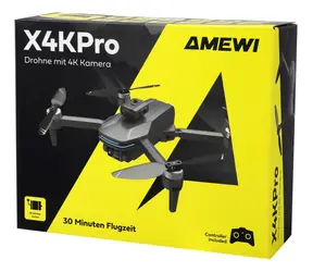 AMEWI Drohne AMXFlight X4KPro / Bürstenloser Motor / 4K-Kamera / Faltbares Design / RTF-Kit / Ab 14 Jahren