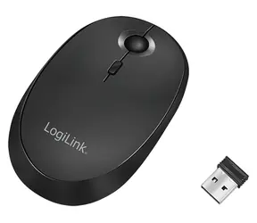 LogiLink Kabellose Maus, schwarz / Kabellose Maus / 1600 DPI / 3 Tasten / Bluetooth 4.0 / 2,4 GHz