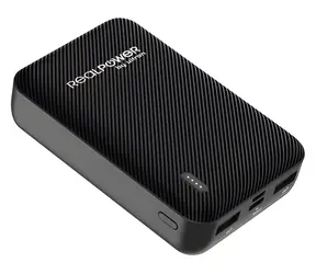 RealPower PB-10000 SE schwarz / Powerbank / 10.000 mAh / USB & USB-C / 2,4 A