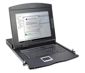 Digitus Rack-Konsole 17" TFT KVM-Touchpad / Rack-Konsole / 1- Port KVM / 1 HE / Deutsche Tastatur