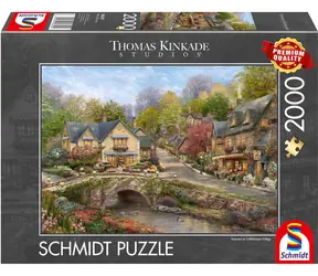 Schmidt Puzzle Sommer im Kopfsteinpflasterdorf / 2000 Teile / ab 14 Jahren