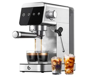 AMZCHEF CE-AZ-EM1501-SV silber / Hebel-Kaffeemaschine / 1350 W / 1,2 l / 20 bar