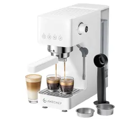 AMZCHEF CE-EM3131-WT weiß / Kaffeemaschine / Kolbensystem / 20 bar / 1350 W
