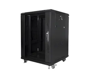 Lanberg 15U 19" schwarz / Rack-Schrank / 600 × 600 mm / Flach verpackt / Tragfähigkeit 800 kg
