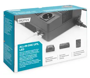 Digitus All-in-One USV / 600 VA / 360 W / 12 V / 7 Ah / 4X CEE 7/7 / 3x IEC C13 / USB / RJ45