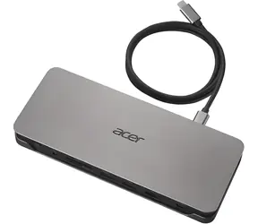 Acer USB-C Dockingstation, schwarz / Dockingstation / USB-C / 2x HDMI / DisplayPort / LAN / Kartenleser
