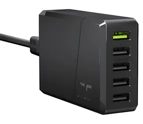 Green Cell Ladegerät 5x USB QC 3.0 schwarz / Ladegerät / 52W / 5x USB / QC 3.0