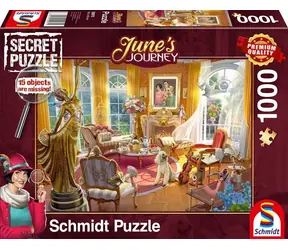Schmidt Geheimes Puzzle Junis Reise: Salon des Orchideenhauses / 1000 Teile / ab 12 Jahren