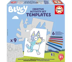 Educa Kreativset Bluey / Malen mit Buntstiften / 9 Vorlagen / 6 Buntstifte