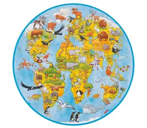 GOKI Rundpuzzle Welt XXL / 49 Teile / 45 × 45 cm