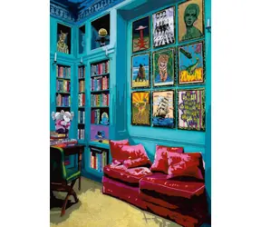 HEYE Puzzle-Zimmer mit rotem Sofa / 1000 Teile