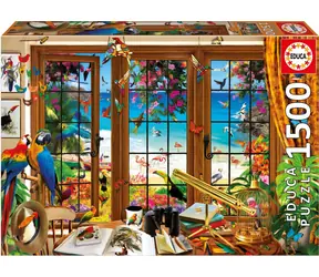 Educa Puzzle „Vogelbeobachtungsfenster“ / 1500 Teile