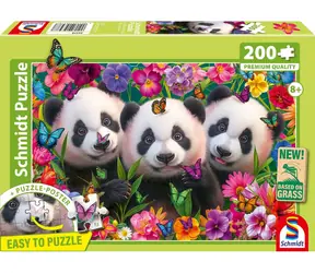 Schmidt Puzzle Panda Trio / 200 Teile / 43,2 x 29,1 cm
