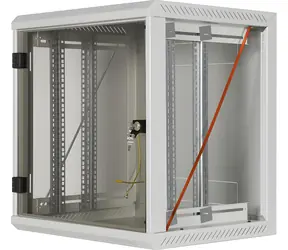Triton RUA-18-AS6-BAX-A1 schwarz / Wandrack 19" / 18 HE / 600 mm / Glastür / abnehmbare Seitenwände