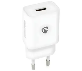 Nedis USB-A-Netzladegerät, weiß / Netzladegerät / 12 W / 5 V / 2,4 A / Schnellladung