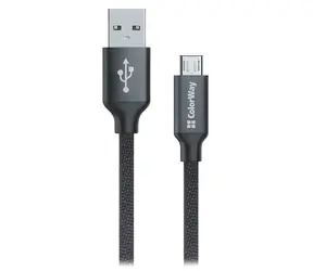 Colorway: Schwarz / Datenkabel / USB-A - Micro-USB / 2,1 A / 1 m
